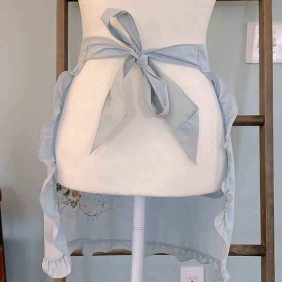 Vintage Hand Embroidered Half Apron - Picture 6 of 14